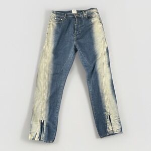 Mijko Zipper Jeans Mens 2XL Blue Gradient Baggy Denim Y2K Statement Streetwear